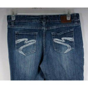 Maurices Distressed Whiskered Embroidered Ripped Jeans Size 11/12